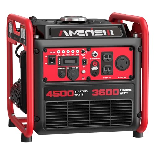 AMERISUN Portable Inverter Generator 4500Watt, Gas Powered Generator with CO