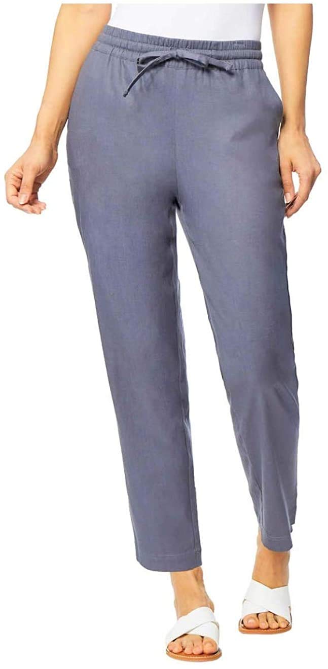 32 DEGREES Ladies Stretch Linen Blend Pant Gray S
