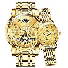 All Gold Couple Moon Phase Watches Set