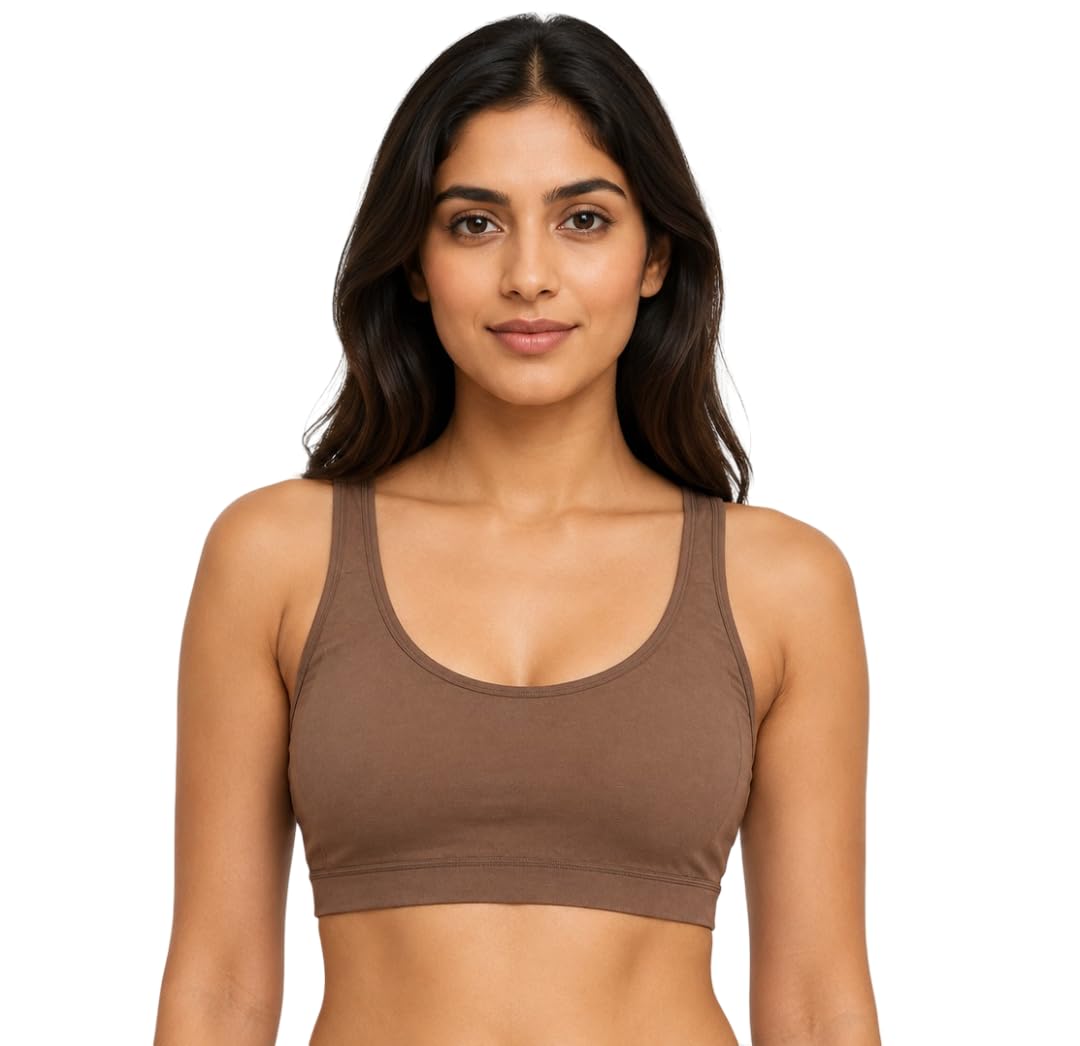 Women's Sports Bra Non Padded Wire Free Full Coverage Bra | Soft Comfortable Everyday Bra for Women | Broad Strap Stretchable Activewear Bra-image-16