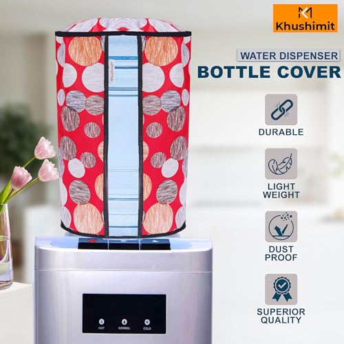 Image of Polyvinyl Chloride Printed Waterproof and Oil-Proof Water Dispenser Bottle Cover, 20L, (Multicolour) (20 liter Water Bottel Cover ) Pack of 1 Pics.
