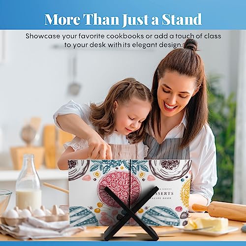 Recipe Book Stand for Cookbook, Wooden Kitchen iPad and Book Holder for Display Stand, Cook Book Stand for Reading Hands Free - Image 5