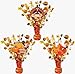 3 Pack Thanksgiving Day Fall Spray Centerpieces-Balloon Weight Centerpieces Gold Orange Metallic Strands Die-Cut Foil Autumn Leaves Centerpieces Thanksgiving Day Party Supplies Table Decorations