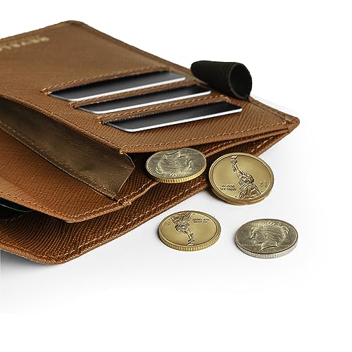 Passport Holder Wallet, Genuine Leather Travel Wallet with RFID Blocking for Men & Women / W6 (Brown Saffiano)4