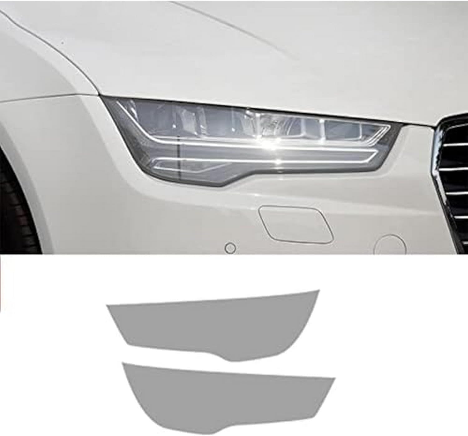 SamLng Car Front Light Film for Audi A7 2015 2016 2017 2018 Car Headlight Protective Film Front Light Transparent Blackened TPU Sticker Car Accessories Car Headlight Protective Film