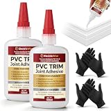 ElectricWise 2 Pack Clear PVC Trim Glue, 3.38 Oz. Clear PVC Joint Adhesive