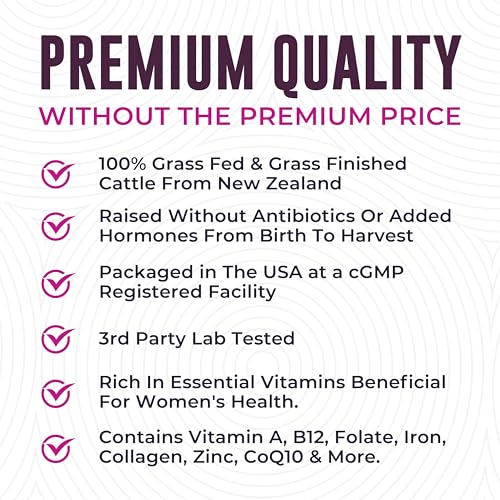 Beef Organ Supplement for Women - Beef Liver, Kidney, Heart and Uterus Tissue, Supports Women\'s Overall Energy and Health - Pasture Raised in New Zealand - No Fillers or Flow Agents - 120 Capsules