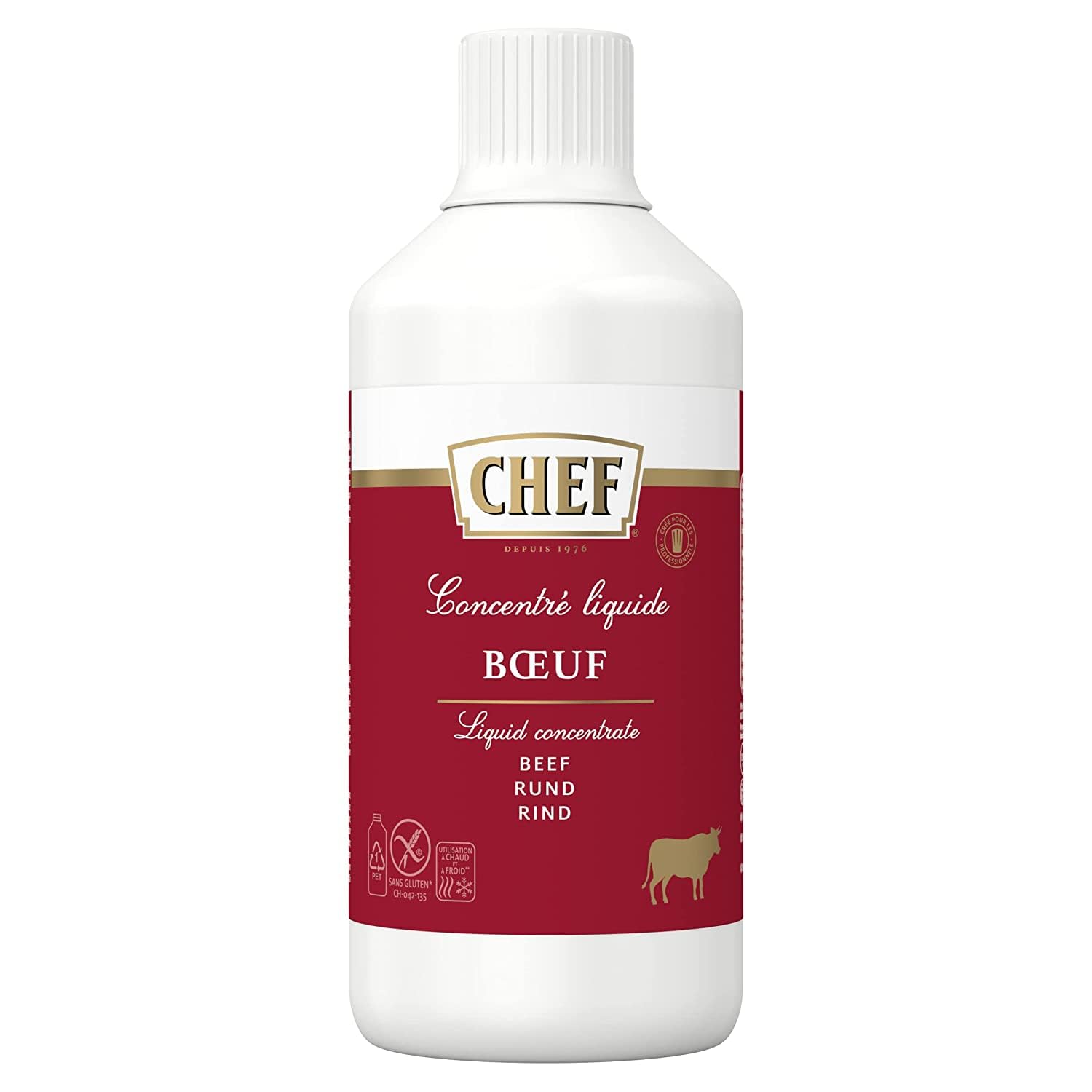 CHEF Concentré Liquide Bœuf - Aides Culinaires, Bouillons Et Assaisonnements - Bouteille De 1l