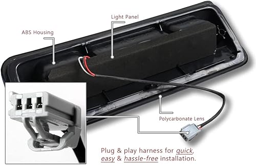 Miniatura 4 de Q1-TECH, Luz de freno trasera de montaje central para techo trasero, LED de montaje alto, tercera tercera luz de freno compatible con Ford F-150