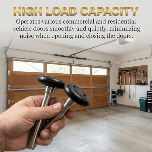 Image of 10 Pack 4 inch Stem 2 inch Black Nylon Garage Door Roller with Protective Sealed-Cap(Dustproof), Ultra Quiet & Long-Lasting, Commercial High Load Capacity, Double Sealed Bearings
