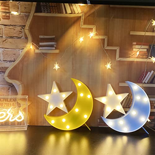Qiaofei QFCHNLT159002 Decorative Moon-Star Night Light,Cute Led Nursery Night Lamp Gift-Marquee Moon-Star Sign thumb #5
