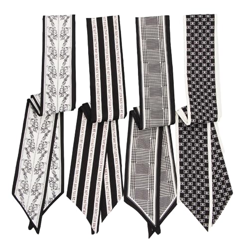 QTMY 4 Pack Purse Scarf for Bags Silk Head Scarf for Hair Handbag Women Scarfs Band Hair Neck Scarves Fashion Gifts,89