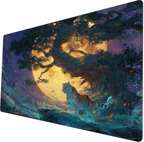 Mtg playmat 24x14 inches non-slip dragon design stitched edges smooth surface rubber base tcg game mat includes storage bags (Shuanglong)