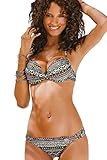 Buffalo Damen Push-up-Bikini, 30 A -Cup, schwarz Top im Nacken zu binden und Rücken zu schließen