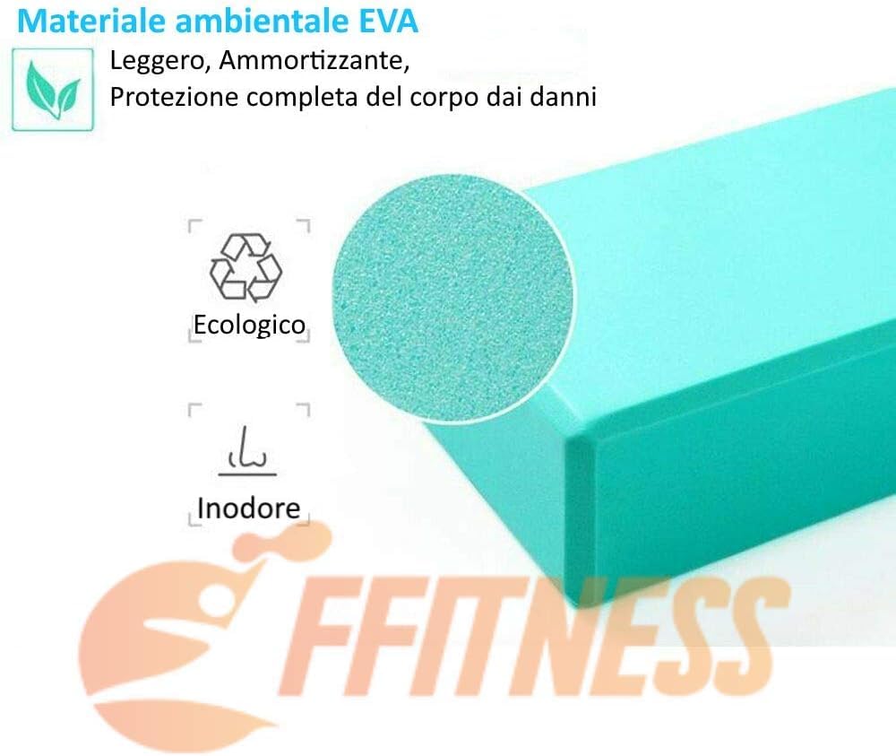 Blocchi Yoga In Schiuma EVA - Set Di 4 Mattoncini Per Supporto In Yoga E Pilates, Antiscivolo Ed Eco-Friendly - Foto 3