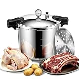 23+24+ Quart Aluminum Pressure Canner with Pressure Gauge, 15 PSI Large Capacity Pressure Cooker...