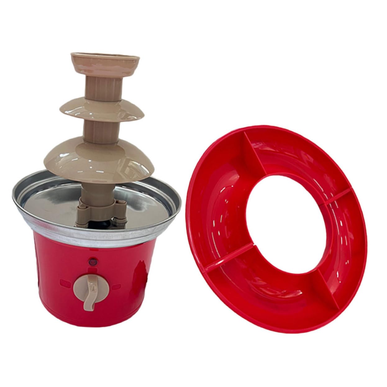 GRIRIW 1set Three Chocolate Fountain Machine Reusable Electric Fondue Maker for Parties Weddings and Celebrations for Dipping Strawberries Marshmallows and More Us