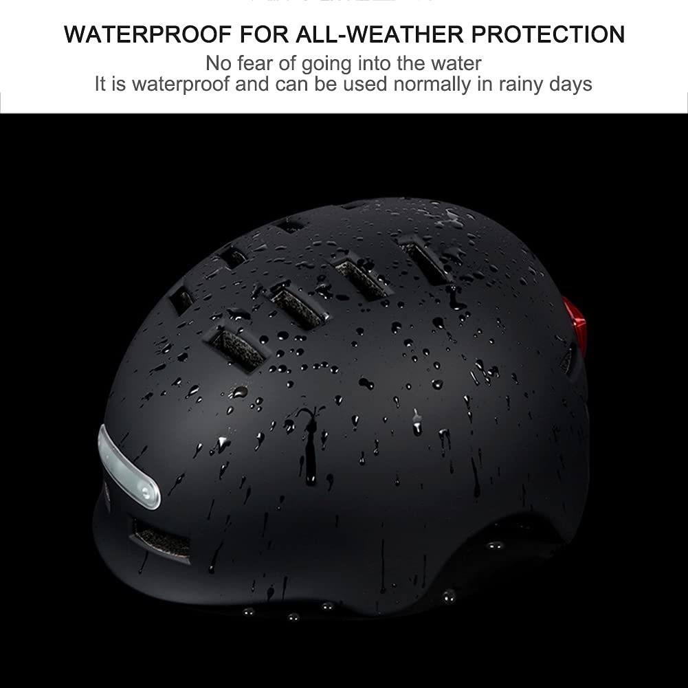 Starnearby Casque de Vélo vec Lumière LED pour Adultes Hommes Femmes Clignotant Casque pour Trottinette électrique Casque pour Roller, Scooter, Hoverbaord, Skateboard, Skate, Vélo
