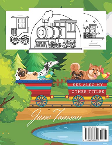 Trains Coloring Book: A Train Colouring Book for Toddlers, Preschoolers, Kids Ages 4-8, Boys or Girl