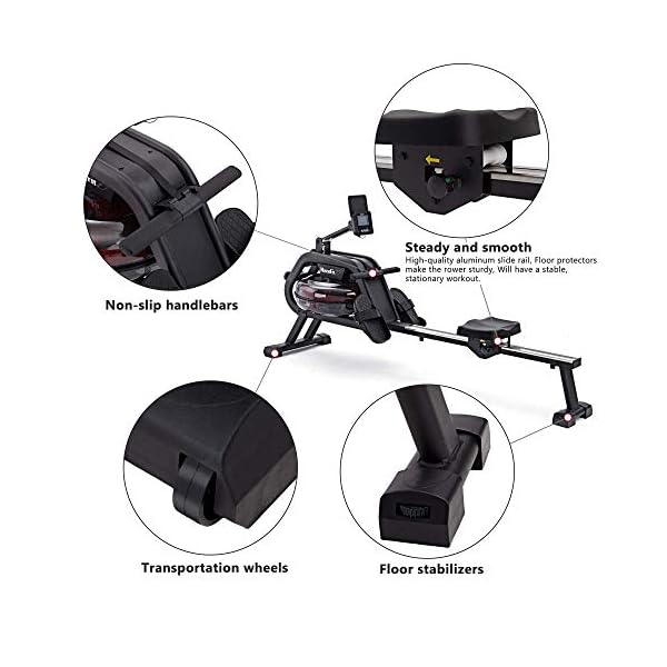 HouseFit-Water-Rower-Rowing-Machine-with-Bluetooth-APP-330Lbs-Weight-Capacity-for-Home-use-Water-Resistance-Row-Machine-Exercise-Equipment-with-iPad-and-Phone-Support-LCD-Digital-Monitor HouseFit Water Rower Rowing Machine with 330Lbs Weight Capacity for Home use Water Row Machine Exercise Equipment with iPad and Phone Support LCD Digital Monitor