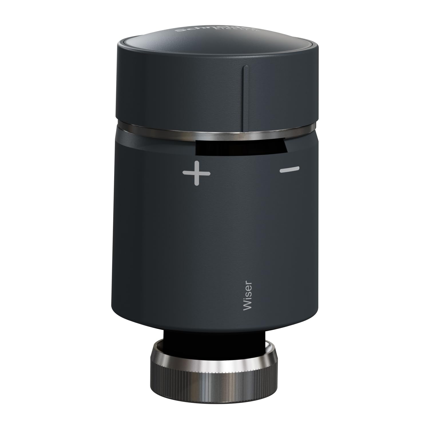Schneider Electric CCTFR6101 Wiser Smart Home - Termostato de radiador inteligente con función de aplicación, compatible con Amazon Alexa y Google Home, color negro