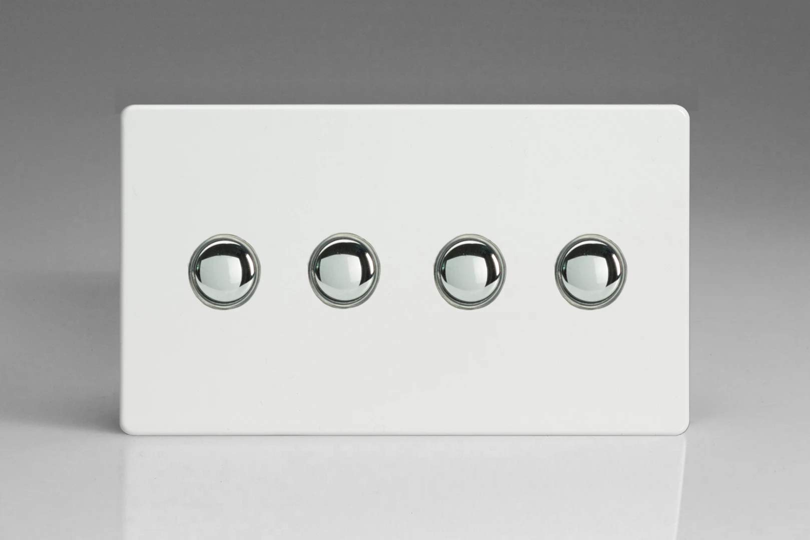 Varilight 4-Gang 6A 1-Way Push-to-Make Momentary Switch (Twin Plate) Premium White XDQM4S