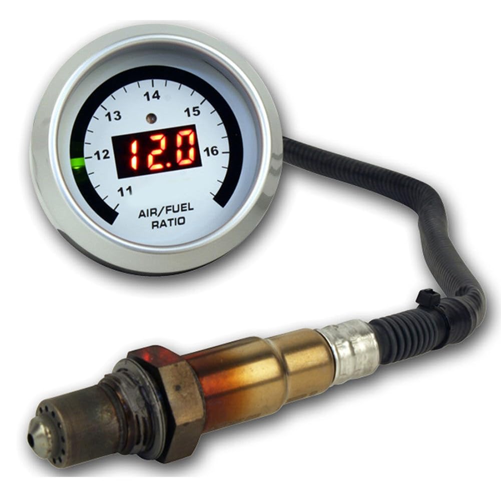 1 Racing 30-4110 AFR 52 mm Large Bande O2 UEGO Contrôleur Jauge de Rapport Air/Carburant AFR avec Capteur D'Oxygène 4.9LSU 0258017025 Accessoires de Remplacement