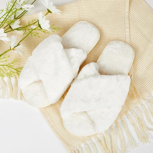 Custom Cute Fluffy Slippers for Women Add Your Photo Name Text, Personalized Bridesmaid Bridal Slippers - Custom Gift for Her4