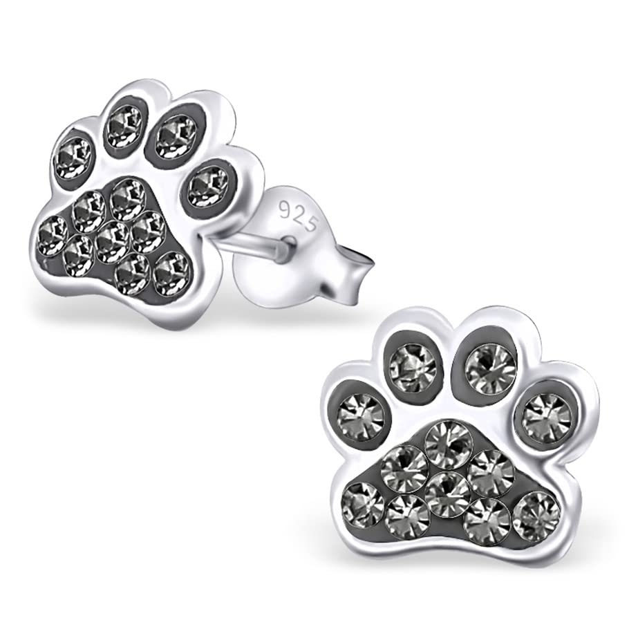 Image of 925 Sterling Silver Paw Print Stud Earrings (Choose Your Style) (Nickel Free)