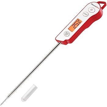 クッキング温度計防水ThermoPro 温度計料理用 防水 調理用温度計 デジタル キッチン防水温度計 油 お肉 ミルク 天ぷら コーヒー 揚げ物 珈琲 お茶 菓子 バーベキューなどの温度管理 サーモメーター ステンレス製TP15