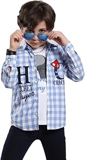 Azoro Spain Kids Shirt (Checked) - Sky Blue