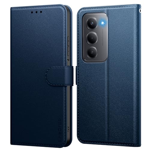 SineOrdo Handyhülle für Xiaomi Redmi 15 4G / 5G Hülle,Premium Leder Klapphülle Flip [Kartenfach] [Ständer] Wallet Case Schutzhülle Xiaomi Redmi 15 4G / 5G Klappbar Tasche - Blau