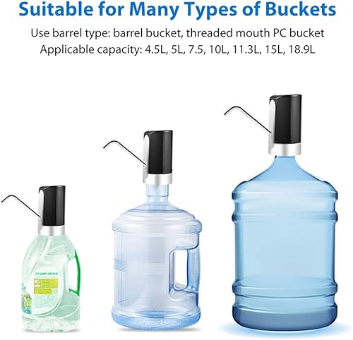 Miniatura 2 de Bomba de botella de agua de 5 galones, dispensador de botella de agua, carga USB, bomba de agua potable, dispensador de agua eléctrico portátil,