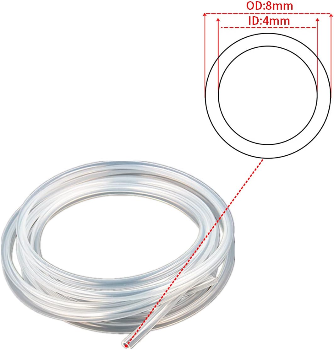 Silicone Rubber Tube,Transparent Silicone Tube 4mm ID 8mm OD 100.04ft Silicone Tube Food Grade Air Hose For Transfer Pump 30.5m
