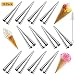 Produktbild Mocy 20 Stück cremefarbene Horn-Formen, nahtlos, 12,2 cm, Edelstahl-Antihaft-Cannoli-Formen, große Größe, Gebäck, Croissant, Metallkegel, Trichterform für Küche, Party, Backen, Waffeln