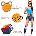 WILLBOND 7 Pcs Halloween Animal Costumes Set Includes Ears Headband Knee High Sock Round Frame Glasses for Adults Teens Party
