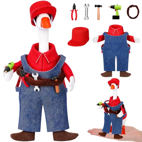 Locmeo 1 Set 7 Inch Mini Desk Goose Outfit, Repairman's Set