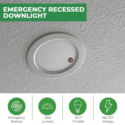 Spot LED encastrable 20,3 cm 18W variable avec batterie secours E2Lighting - 2