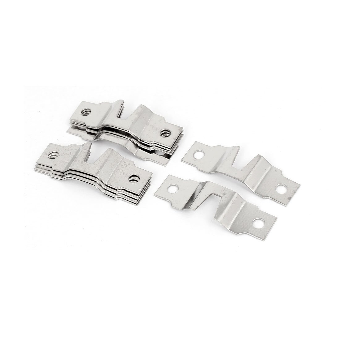 sourcing map Photo Frame Hanging Double Holes Hook Hanger Silver Tone 48mmx15mmx5mm 10pcs