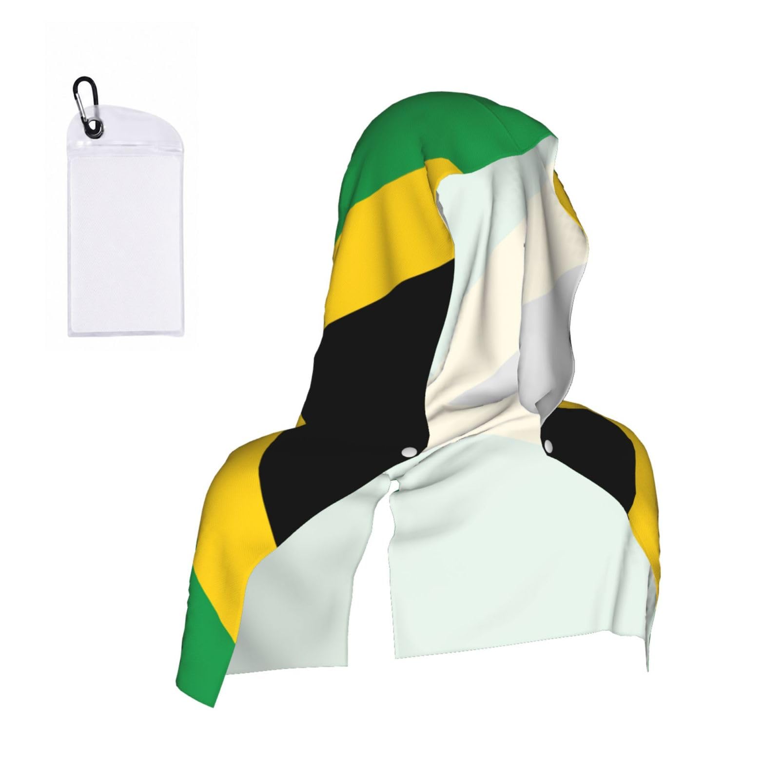 DUWAA Flag Of Jamaica Print Reusable Hoodie Cooling Neck Wrap, Hot Weather Outdoor Sports Workout Head Towel For Stay Chill