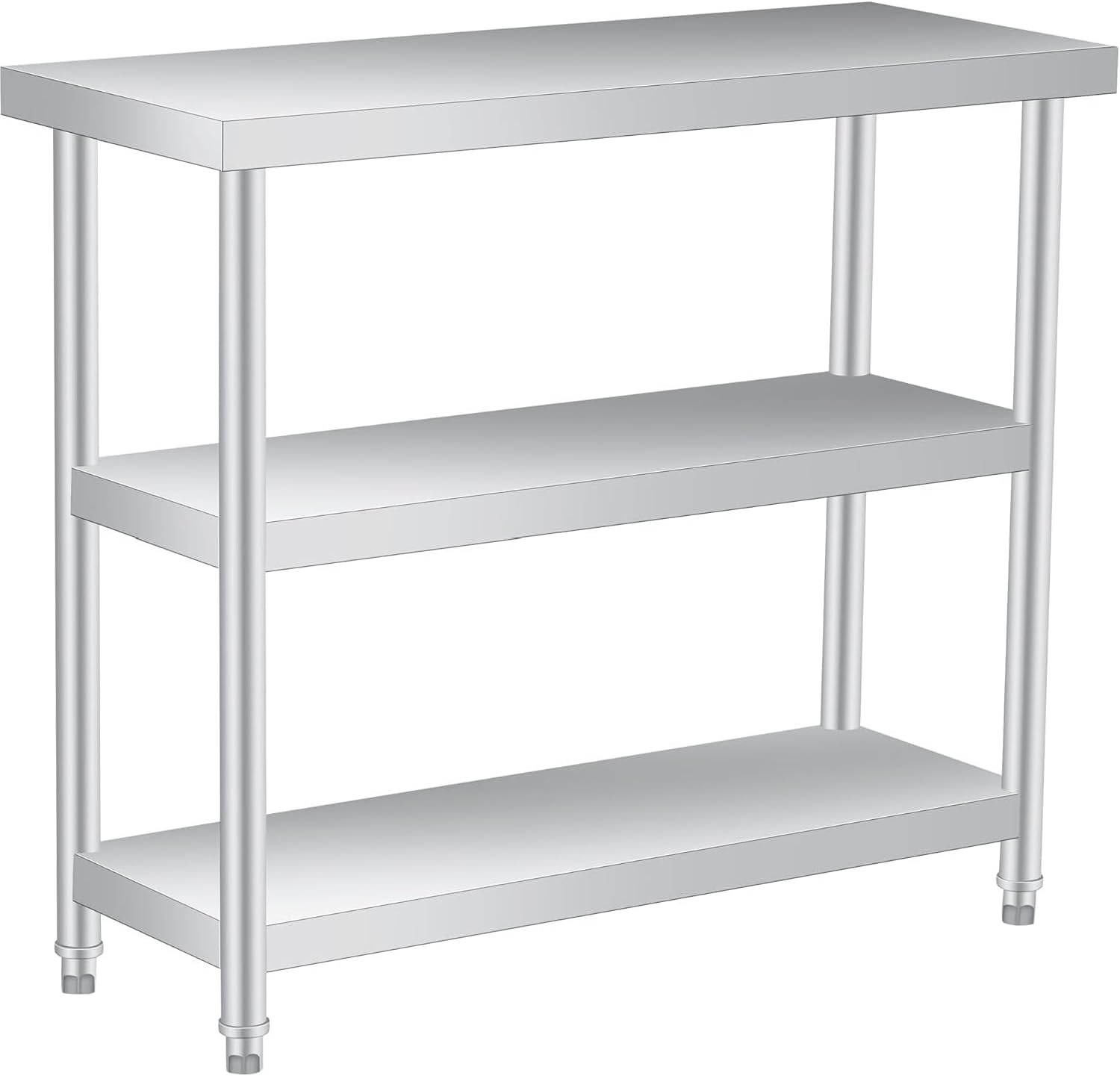 Amazon.com: Stainless Steel Work Table, 18 x 36 in, 3-Tier Commercial ...