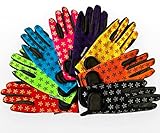 Jugend Reithandschuhe mit Stern Design für Mädchen & Jungen Kinder Handschuhe Allwetter Outdoor Sport Handschuhe Reiten (8-10 Jahre, Schwarz)