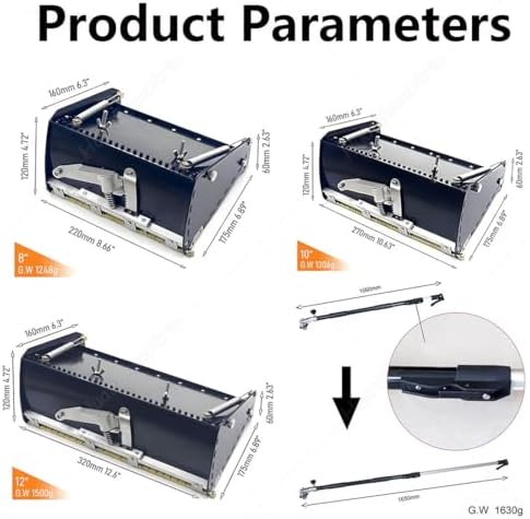 Adjustable Drywall Flat Box Set, Professional Taping Tool with 120° Aluminum Alloy, Includes 1060-1650mm Extendable Handle for 8" Sheetrock Installation