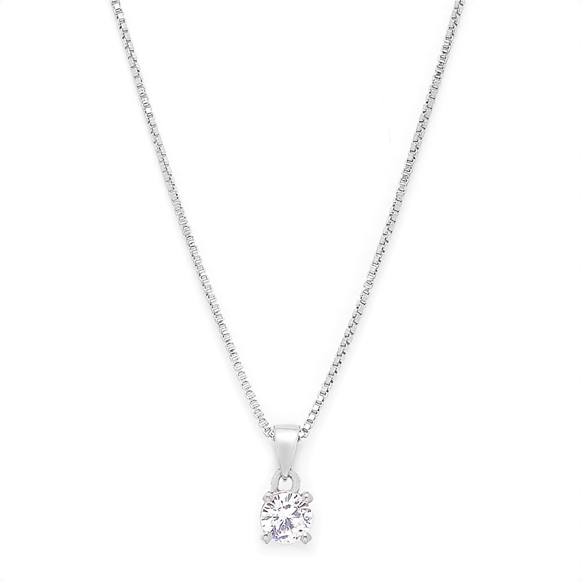 ZAVYA 925 Sterling Silver Solitaire Cubic Zirconia Anti Tarnish Rhodium Plating Pendant Necklace | Gift for Women and Girls | | With Certificate of Authenticity and 925 Hallmark (B0BT7Q5VY2) Amazon Price History, Amazon Price Tracker