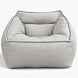 Aiire Canapé pouf de salon de luxe XXL - 100 x 100 x 80 cm - Fauteuil géant moderne design en velours côtelé Premium - Bean Bag Chair avec rembourrage inclus pour adulte ou décoration de chambre