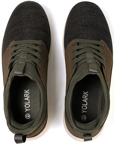 Image of YOLARK Men Casual Dress Shoes Fashion Sneakers Lightweight Breathable Laceless Walking Shoes Gym Tennis Athletic