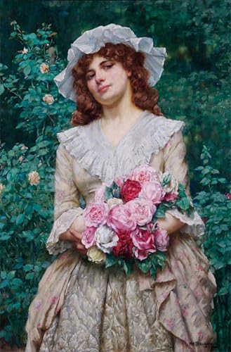 Tableaux Peinture sur Toile Roses William A. Breakspeare Décoration Chambre 60x90cm
