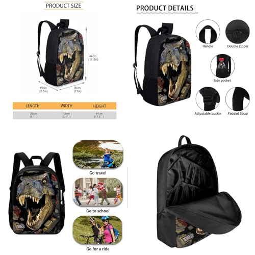Showudesignsdinosaurbackpackforboyswithlunchboxgirlstrexbackpackdinobookbagbacktoschoolchildrenbookbagsetwithlunchbagpencilcaseschoolbag Urban Country Home Decor Showudesigns dinosaur backpack for boys with lunch box girls trex backpack dino bookbag back to school children book bag set with lunch bag pencil case schoolbag urban country home decor