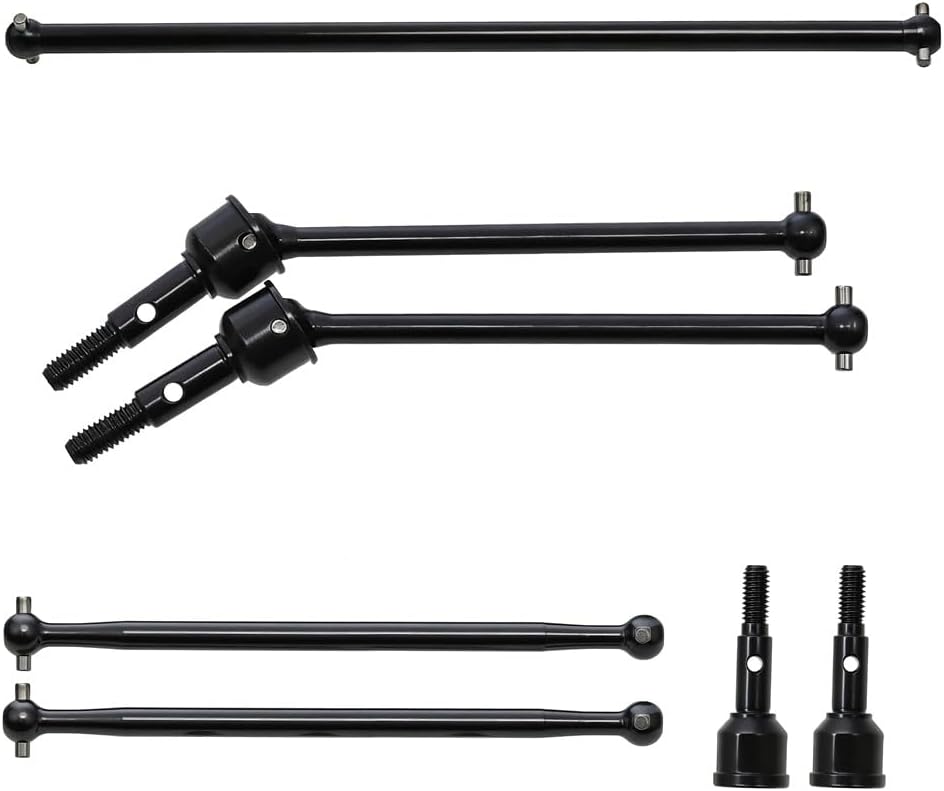 Steel Front/Central/Rear CVD Drive Shaft RC Upgrade Parts for RLAARLO Omni-Terminator RC Car (Black Drive Shaft Combo)