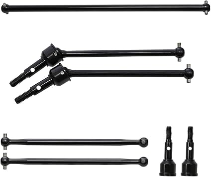 Steel Front/Central/Rear CVD Drive Shaft RC Upgrade Parts for RLAARLO Omni-Terminator 1/10 4WD Brushless Monster Truck RC Car Black Drive Shaft Combo